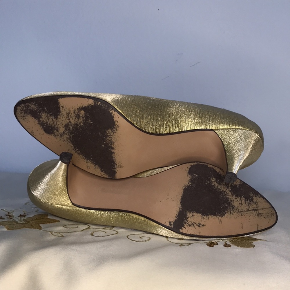 Vintage 80’s Gold Kitten Heel Pumps 7.5 - Picture 9 of 9